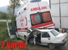Hasta nakli yapan ambulans kaza yapt