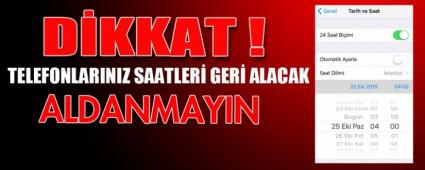 Saatler ne zaman geri alnacak?