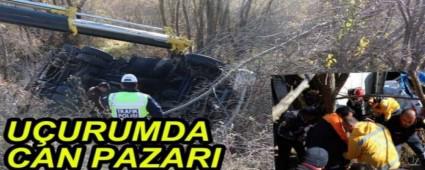 KAMYON ARAMPOLE YUVARLANDI!