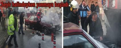 OTOMOBL YANAN SRC ARESZCE ALEVLERN SNMESN BEKLED