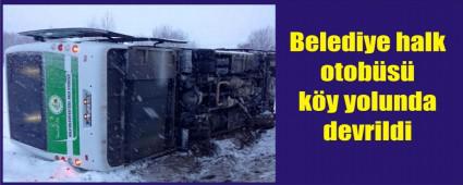 Belediye Otobs devrildi