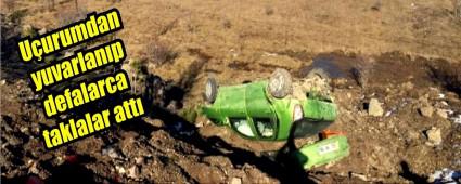 Otomobil uurumdan yuvarland