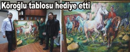 Bolulu ressamdan hediye Krolu tablosu