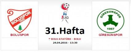 Bolu-Giresun 24 Nisan Pazar!..