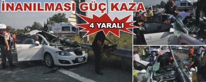 OTOMOBL BARYERLERE SAPLANDI