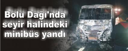 Bolu Da'nda seyir halindeki minibs yand