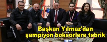 Bakan Ylmaz'dan ampiyon boksrlere tebrik