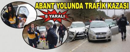 ABANT YOLUNDA TRAFK KAZASI: 8 YARALI