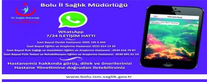 BOLU HASTANELERNDE 7/24 WHATSAPP LETM HATTI UYGULAMASI