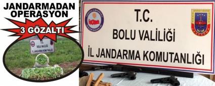 BOLU'DA, JANDARMADAN OPERASYON: 3 GZALTI