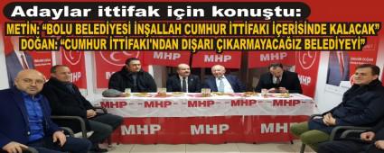 Adaylar ittifak iin konutu