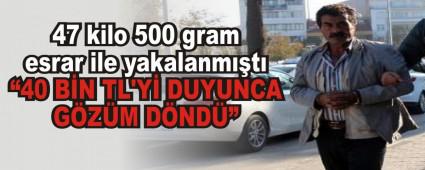 47 kilo 500 gram esrar ile yakalanmt