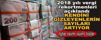 2018 yl vergi rekortmenleri akland