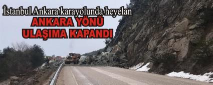 stanbul Ankara karayolunda heyelan