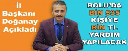 BOLU\'DA BN 535 KYE BN TL YARDIM YAPILACAK