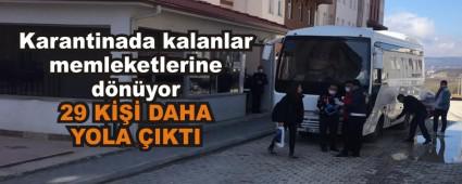 Karantinada kalanlar memleketlerine dnyor