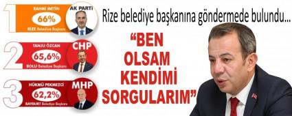 Rize belediye bakanna gndermede bulundu