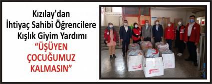 Kzlay\'dan htiya Sahibi rencilere Klk Giyim Yardm