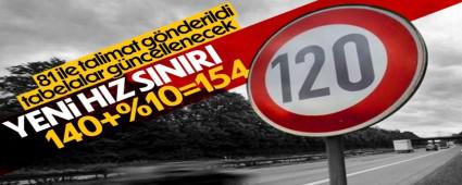 OTOYOLLARDA HIZ SINIRLARI YKSELTLD