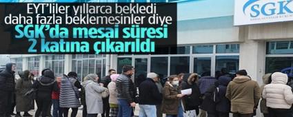 81 lde SGK alanlarnn mesai sreleri uzatld 