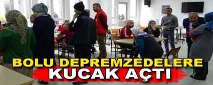 Bolu depremzedelere kucak at