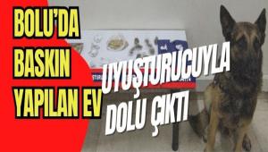 Bolu\'da baskn yaplan ev  Uyuturucuyla dolu kt