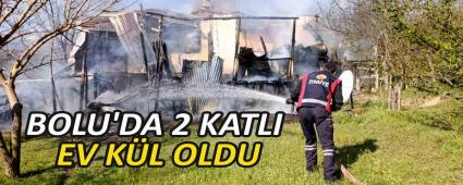 Bolu\'da 2 katl ev kl oldu
