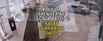 BOLU\'DA FREN YERNE GAZA BASTI, KASAP DKKANINA DALDI