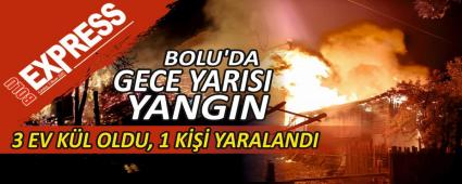 BOLU\'DA GECE YARISI YANGIN: 3 EV KL OLDU, 1 K YARALANDI