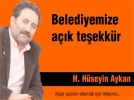 Belediyemize a��k te�ekk�r