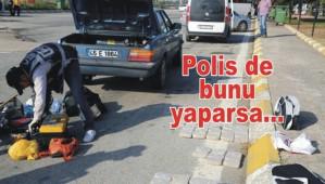 Polis memurunun arac�ndan eroin ��kt�