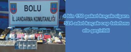 Bolu'da ka�ak sigara ve telefon ele ge�irildi