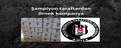 �ampiyon taraftardan �rnek kampanya