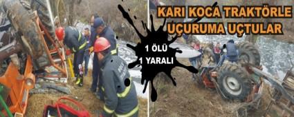 KARI KOCA TRAKT�RLE U�URUMA U�TULAR