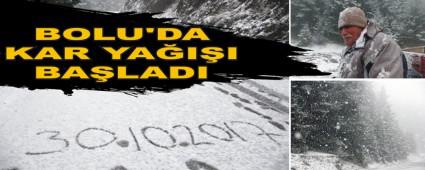 BOLU'DA KAR YA�I�I BA�LADI