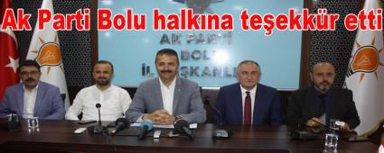    Ak Parti Bolu halk�na te�ekk�r etti