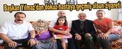 Ba�kan Y�lmaz'dan dokuz hastaya ge�mi� olsun ziyareti