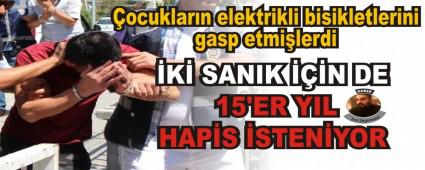 �ocuklar�n elektrikli bisikletlerini gasp etmi�lerdi