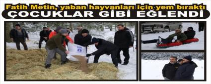 Fatih Metin, yaban hayvanlar� i�in yem b�rakt�