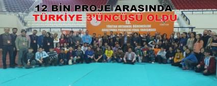 12 B�N PROJE ARASINDA T�RK�YE 3\'�NC�S� OLDU