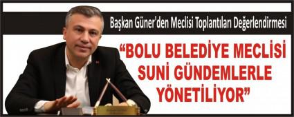 �BOLU BELED�YE MECL�S� SUN� G�NDEMLERLE Y�NET�L�YOR�
