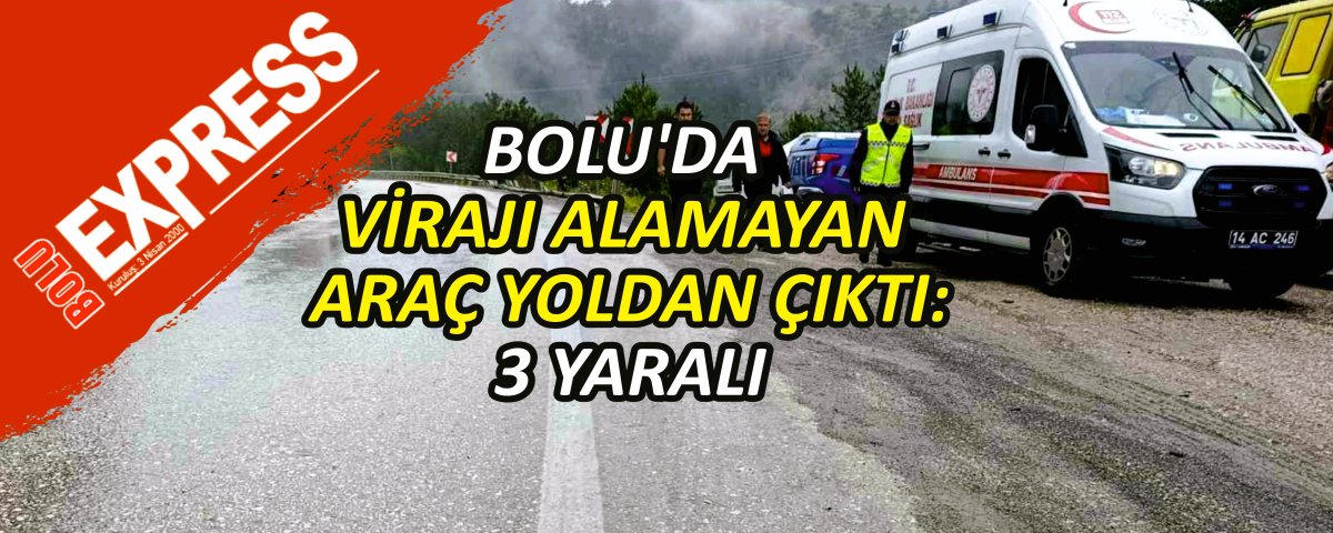 BOLU'DA V�RAJI ALAMAYAN ARA� YOLDAN �IKTI: 3 YARALI